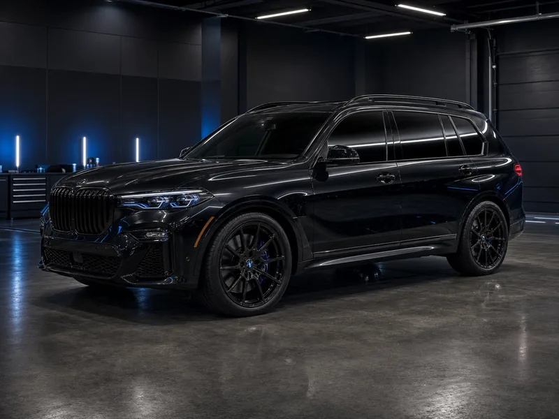 Black SUV with tinted side windows